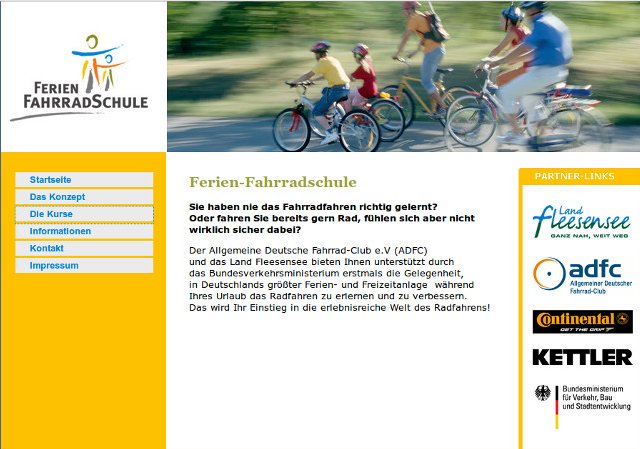 Screenshot Ferien-Fahrradschule Land Fleesensee